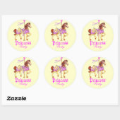 回転木馬ホースプリンセスパーティー ラウンドシール (シート)