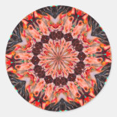 回転木馬ホース抽象芸術万華鏡のように千変万化するパターンアート ラウンドシール (正面)