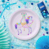回転木馬ホース紙プレート ペーパープレート (パーティー)