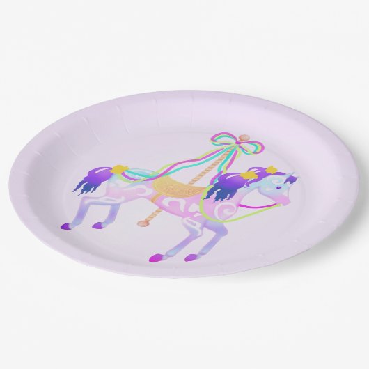 回転木馬ホース紙プレート ペーパープレート (アングル)