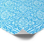 回転木馬ホース – コバルトアンドスカイブルー ポスター (角)