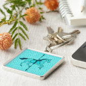 回転木馬ホース – ターコイズとアクア キーホルダー (側面)