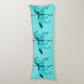 回転木馬ホース – ターコイズとアクア ボディピロー (正面縦)