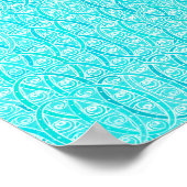 回転木馬ホース – ターコイズとアクア ポスター (角)