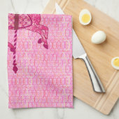 回転木馬ホース – 明るい赤紫色ピンク キッチンタオル (四つ折り)