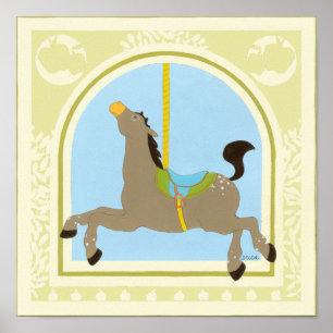 回転木馬ホースbyジューンエリカヴェス ポスター