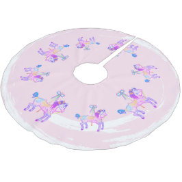 回転木馬ポニーツリースカート ブラッシュドポリエステルツリースカート