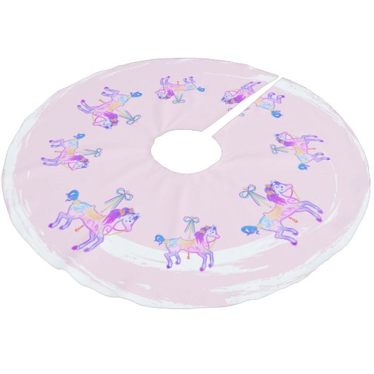 回転木馬ポニーツリースカート ブラッシュドポリエステルツリースカート (アングル)