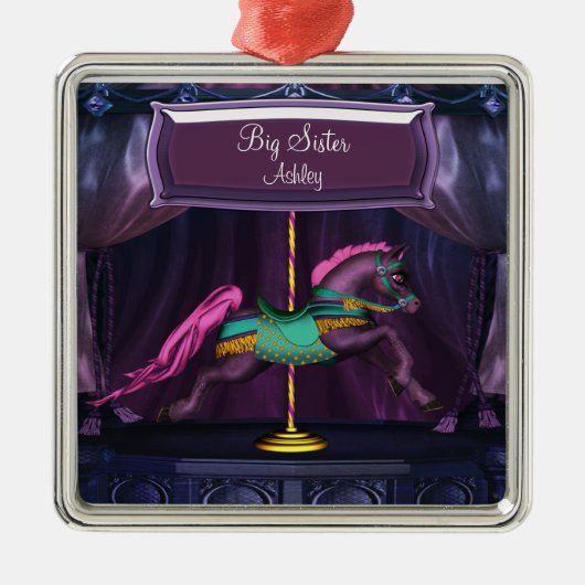 回転木馬ポニービッグシスタークリスマスオーナメント メタルオーナメント (正面)