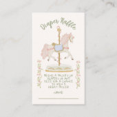 回転木馬メリーゴーラウンドおむつラッフル エンクロージャーカード (正面)