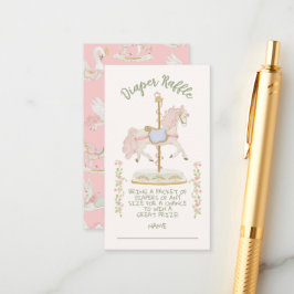 回転木馬メリーゴーラウンドおむつラッフル エンクロージャーカード