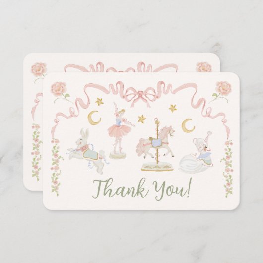 回転木馬メリーゴーラウンドお礼ノート (正面/裏面)