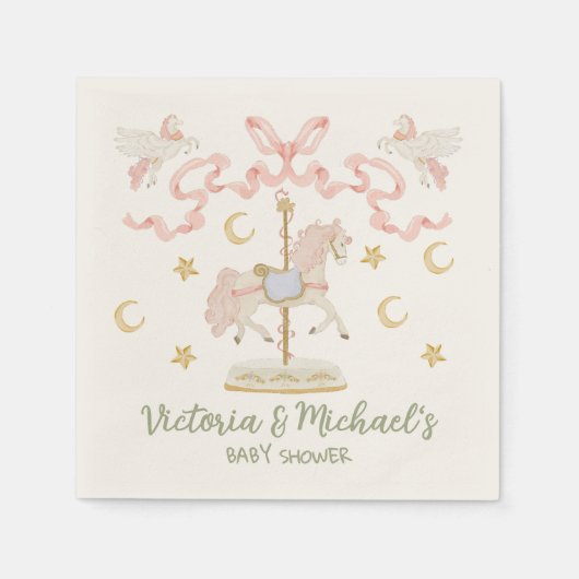 回転木馬メリーゴーラウンドパーティー スタンダードカクテルナプキン (正面)