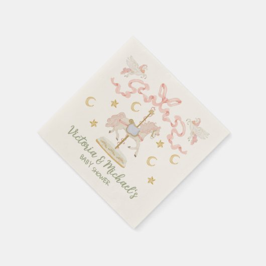 回転木馬メリーゴーラウンドパーティー スタンダードカクテルナプキン (角)