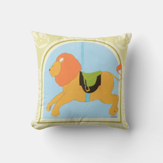 回転木馬ライオンバイジューンエリカヴェス クッション (正面)