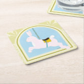 回転木馬ラビットバイジューンエリカヴェス スクエアペーパーコースター (アングル)