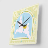 回転木馬ラビットバイジューンエリカヴェス スクエア壁時計 (傾斜)