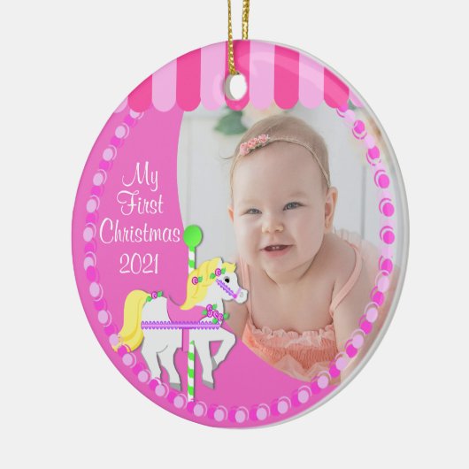 回転木馬初めてのクリスマス セラミックオーナメント (左)