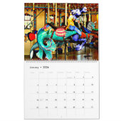 回転木馬動物カラフルとブライト カレンダー (1月 2026)