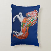 回転木馬動物クアッガゼブラ写真ピロー アクセントクッション (裏面(縦))