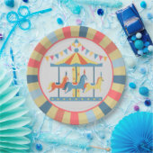 回転木馬回路誕生日プレート ペーパープレート (パーティー)