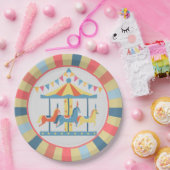 回転木馬回路誕生日プレート ペーパープレート (パーティー)