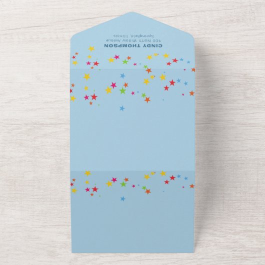 回転木馬回路誕生日招待状 オールインワン招待状 (外側)