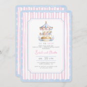 回転木馬性リビール招待状 招待状 (正面/裏面)