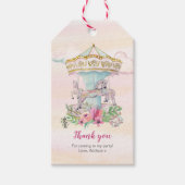 回転木馬感謝していユーメッセージカード ギフトタグ (正面)