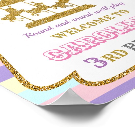 回転木馬歓迎パーティーサインガールサーカスのポスター ポスター (角)