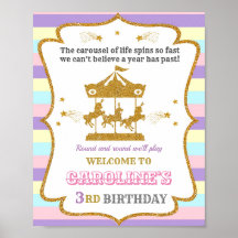 回転木馬歓迎パーティーサインガールサーカスのポスター