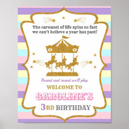 回転木馬歓迎パーティーサインガールサーカスのポスター ポスター