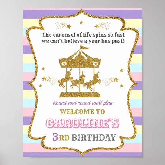 回転木馬歓迎パーティーサインガールサーカスのポスター ポスター (正面)