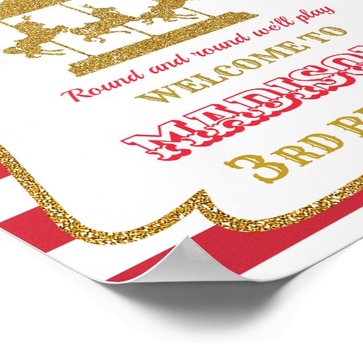 回転木馬歓迎パーティーサインガールサーカスのポスター ポスター (角)