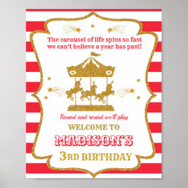 回転木馬歓迎パーティーサインガールサーカスのポスター ポスター