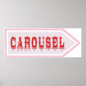 回転木馬矢印標識カーニバル回路誕生日RT ポスター (正面)
