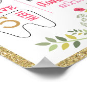 回転木馬第1誕生日黒板標識 ポスター (角)