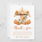 回転木馬素朴秋リトルカボチャが途中だ サンキューカード (正面)