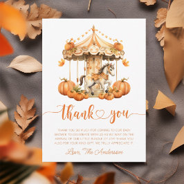 回転木馬素朴秋リトルカボチャが途中だ サンキューカード