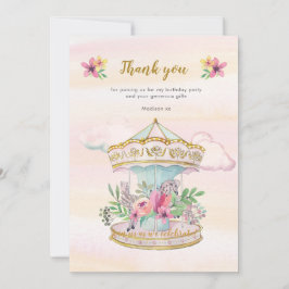 回転木馬誕生日ありがとうございますノートカード 招待状