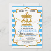 回転木馬誕生日の招待アミューズメントパーク招待状 招待状 (正面)