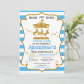 回転木馬誕生日の招待アミューズメントパーク招待状 招待状 (スタンド正面)