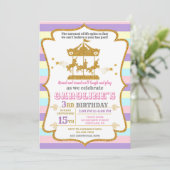 回転木馬誕生日の招待アミューズメントパーク招待状 招待状 (スタンド正面)