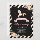 回転木馬誕生日の招待 招待状 (正面)