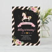 回転木馬誕生日の招待 招待状 (スタンド正面)