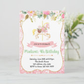 回転木馬誕生日パーティーの招待 招待状 (スタンド正面)