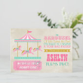 回転木馬誕生日パーティー 招待状 (スタンド正面)