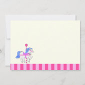 回転木馬誕生日ピンク 招待状 (裏面)