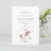 回転木馬誕生日招待状 招待状 (スタンド正面)