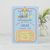 回転木馬誕生日招待 招待状 (スタンド正面)